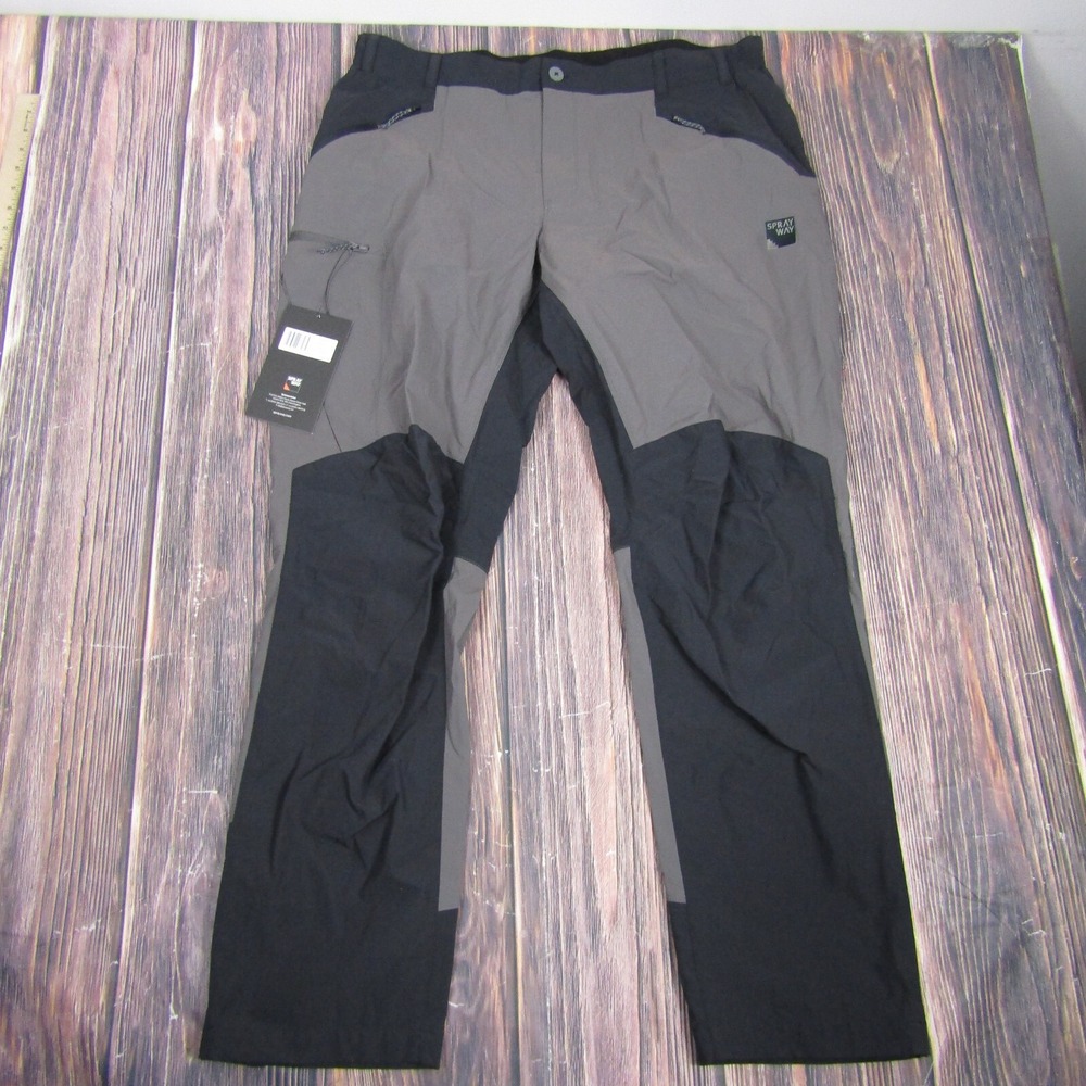 Sprayway‎ Compass Pro Pants Mens 38 NWT Hiking Outdoors UPF50+ Gray Black